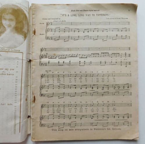 Feldmans 20th Song Annual WWI music book Tipperary King and Country Algernon